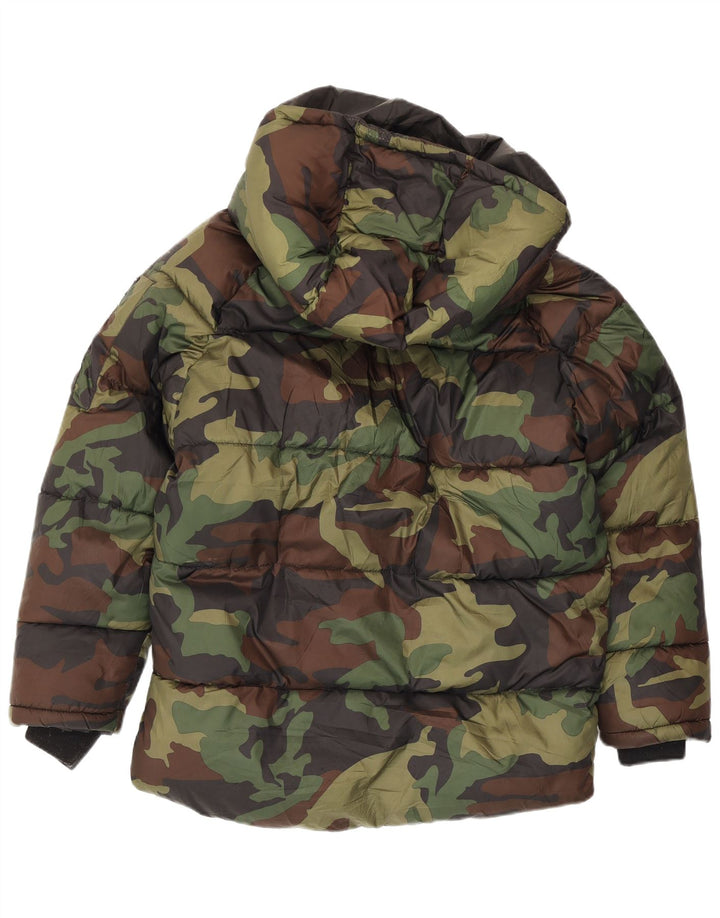 Jachetă căptușită cu glugă pentru băieți Zara 13-14 ani Camuflaj multicolor