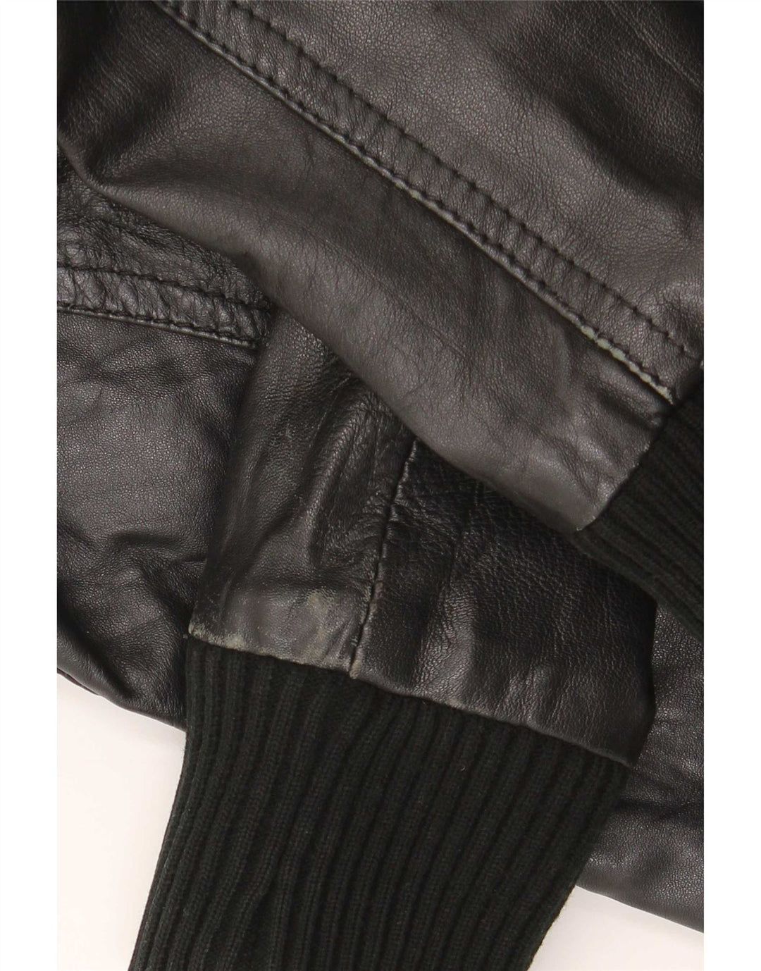 Geacă de piele pentru femei Object UK 10 Small Black Leather