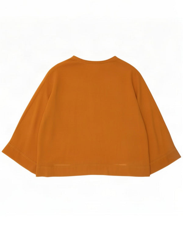 Zara Top bluză supradimensionată cu mâneci 3/4 pentru femei UK 18 XL Portocaliu viscoză