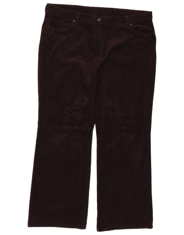 Pantaloni drepti din velur pentru femei Marks & Spencer UK 22 3XL W42 L31 maro