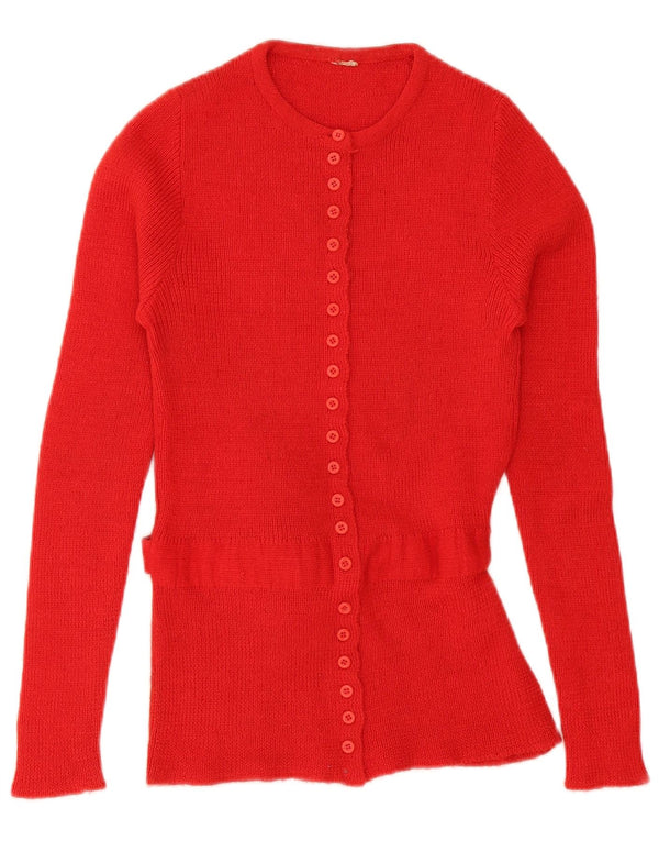 Pulover Cardigan Vintage pentru Damă UK 12 Medium Red