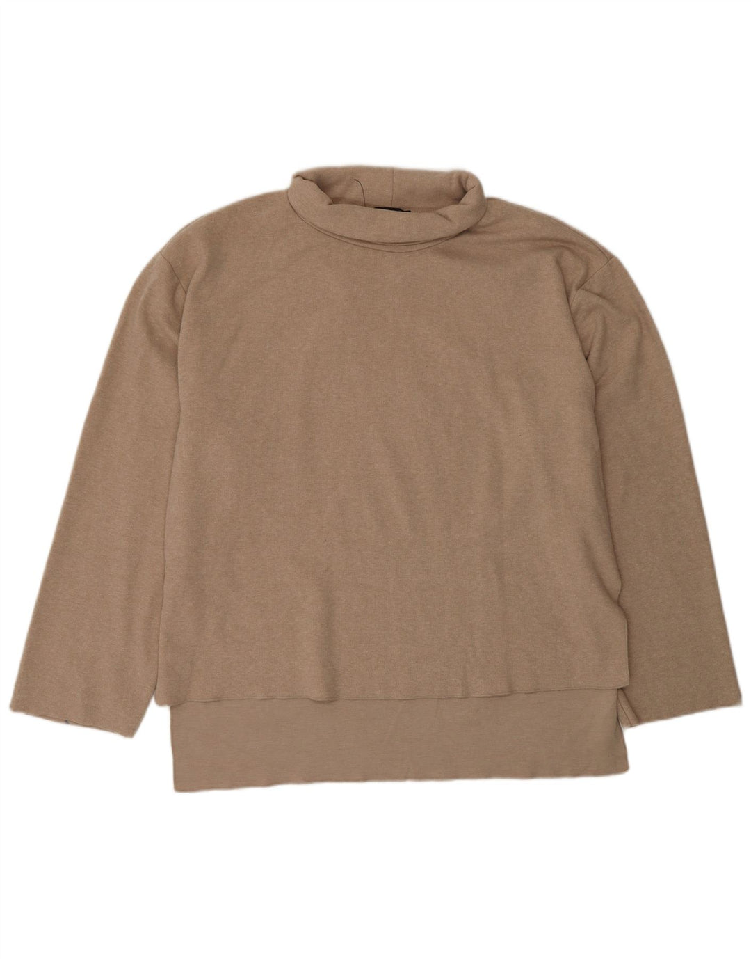Pulover cu gât rulat Zara pentru femei UK 16 Poliester mare, bej