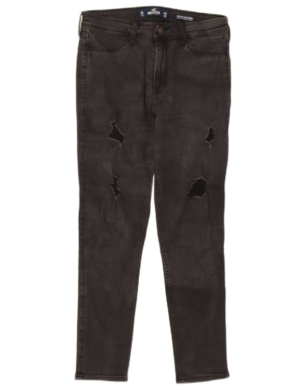 Jeans skinny Hollister pentru femei cu talie înaltă cu jambiere US 9 Medium W29 L26 Negri