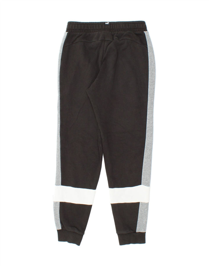 PUMA Boys Tracksuit Trousers Joggers 9-10 Years Medium  Black Colourblock Vintage Puma and Second-Hand Puma from Messina Hembry 