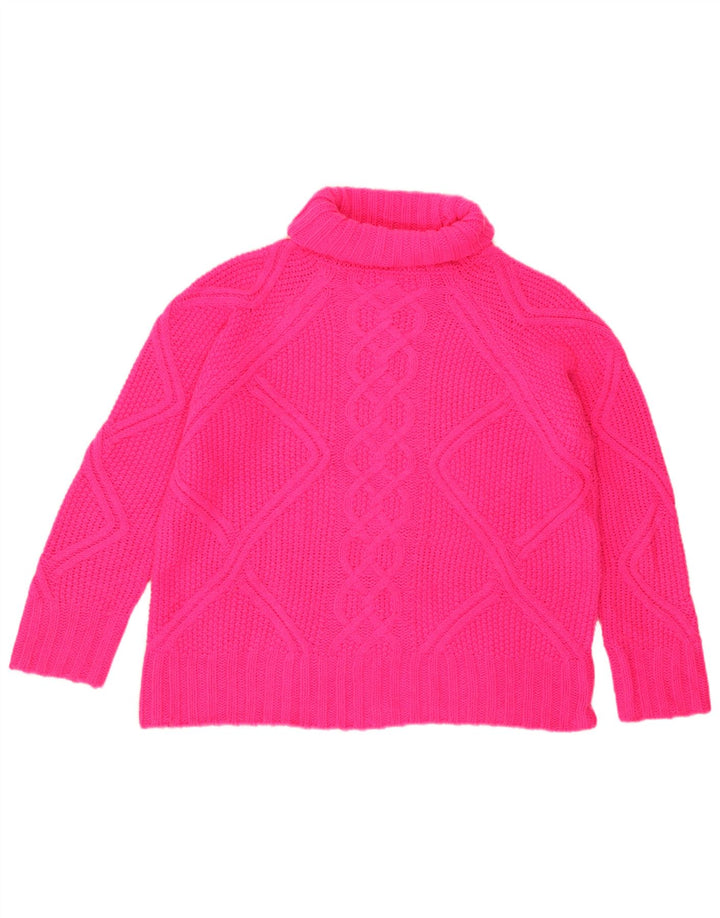 Pulover pentru femei Oasis, supradimensionat, cu gât rulat, UK 10, mic, roz acrilic
