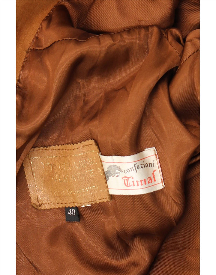 Jachetă vintage de piele intoarsa pentru femei IT 48 XL din piele maro