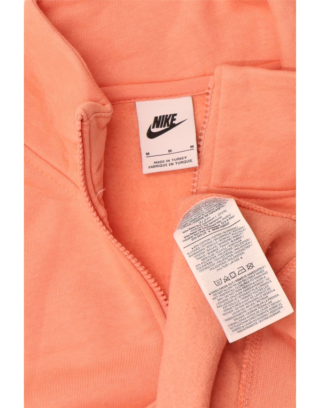 Hanorac pentru bărbați Nike, cu fermoar, cu gât, din bumbac portocaliu mediu
