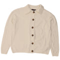 Pulover cardigan pentru femei Marks & Spencer UK 14 Poliester alb mediu