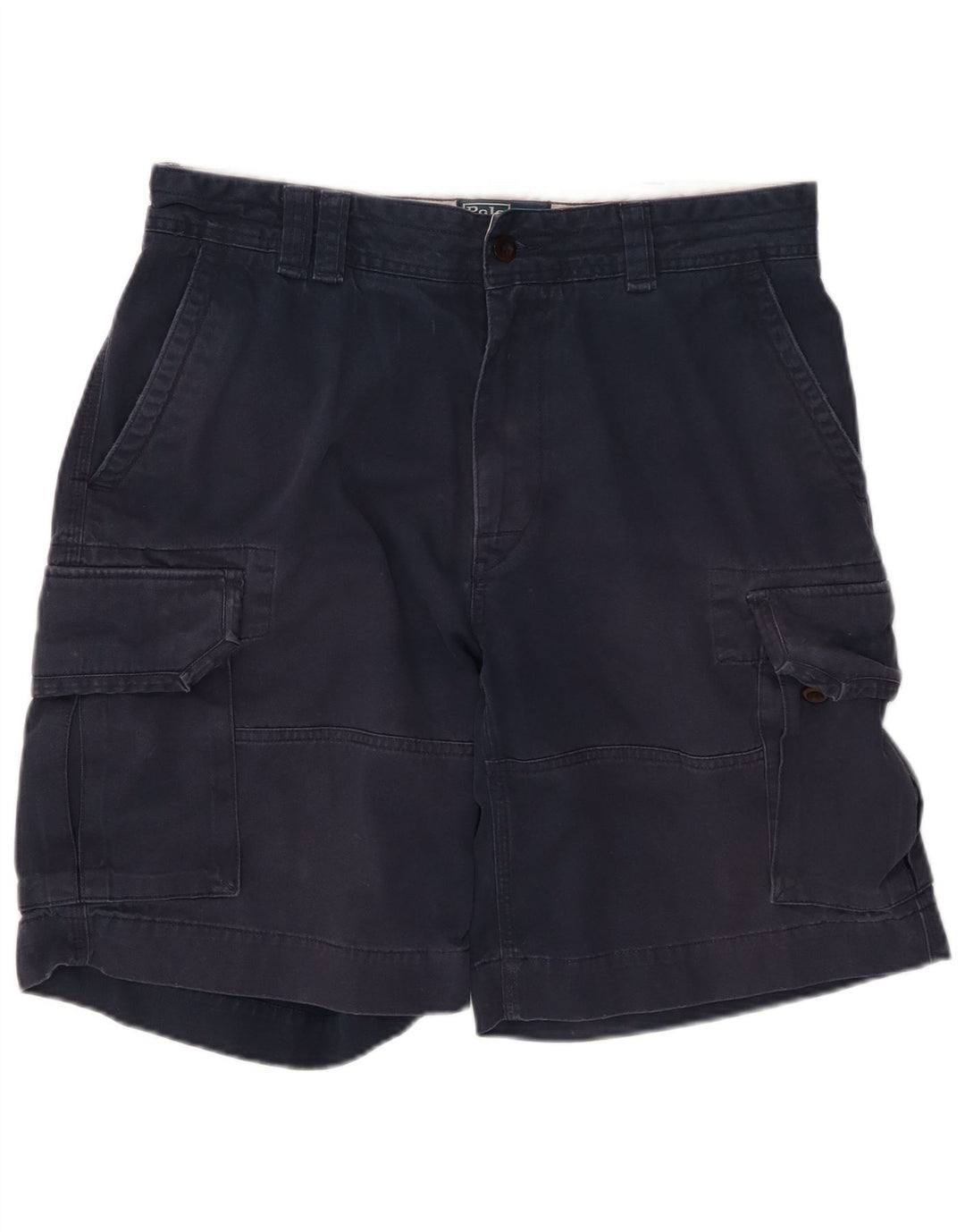 POLO RALPH LAUREN Pantaloni scurți cargo pentru bărbați W34 mari, bumbac bleumarin