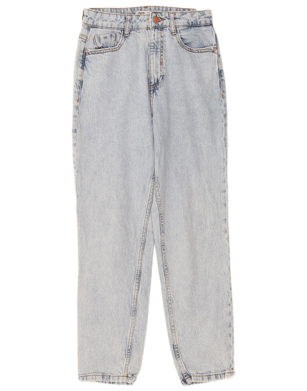Zara Womens Acid Wash High Waist Jeans EU 36 XS W26 L28 Blue Cotton