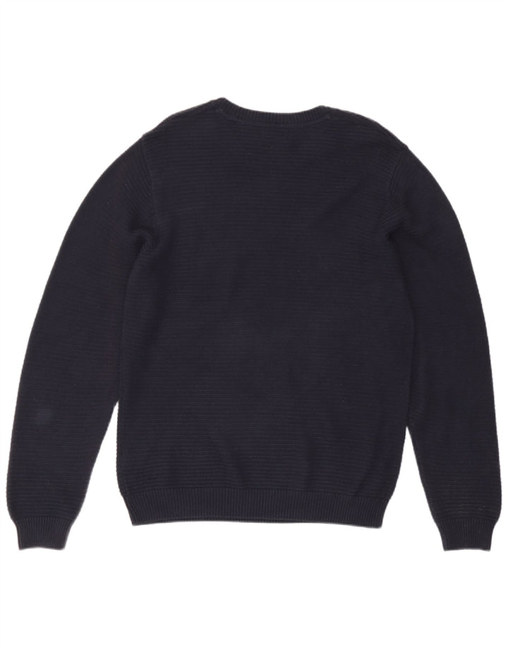 Pulover pentru bărbați Marks & Spencer cu gât crew pulover mediu din bumbac bleumarin