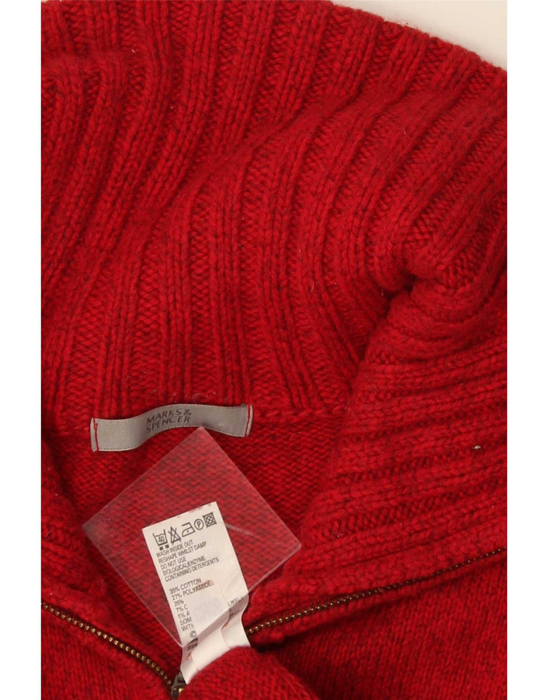 Pulover cardigan pentru femei Marks & Spencer UK 16 mare bumbac roșu