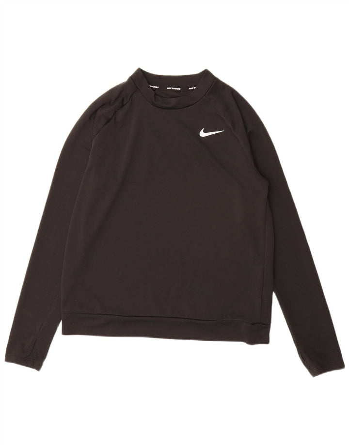 Nike Dri Fit Top cu mânecă lungă pentru bărbați, poliester negru mic