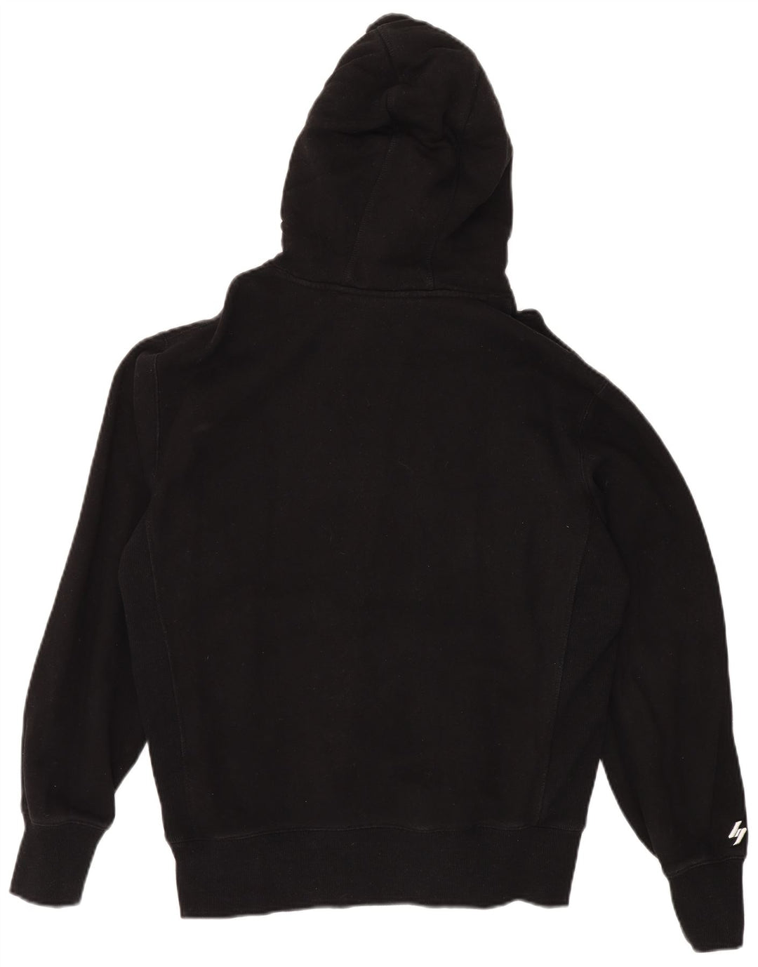 SUPERDRY Pulover cu glugă cu formă largi pentru bărbați, bumbac mic, negru