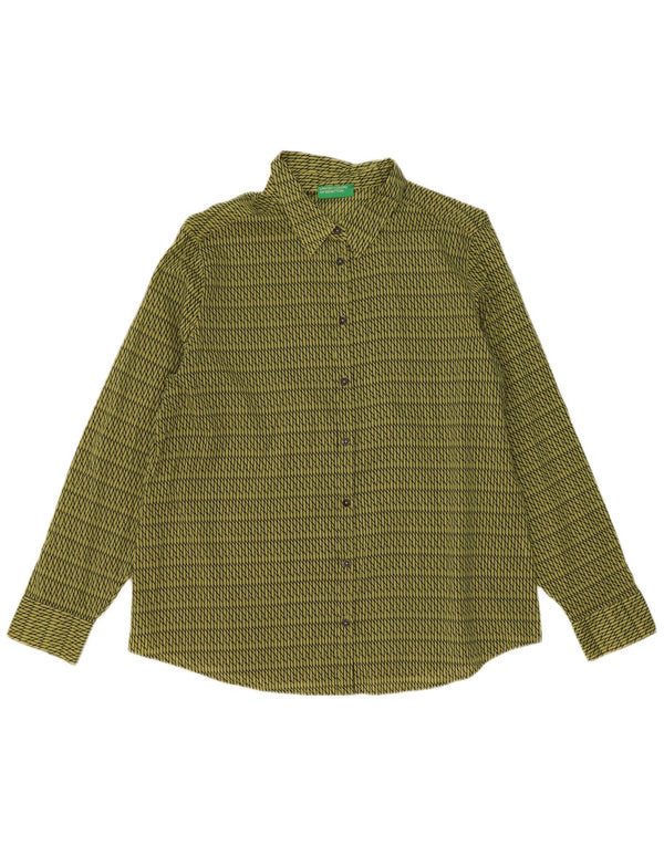 Cămașă Benetton pentru femei UK 16 Large Green Geometric