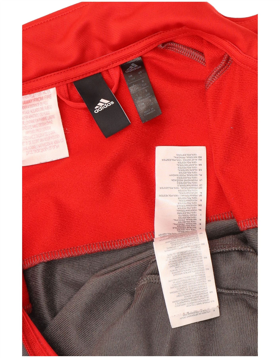 Jachetă de trening grafică ADIDAS pentru băieți, 9-10 ani, gri colorblock