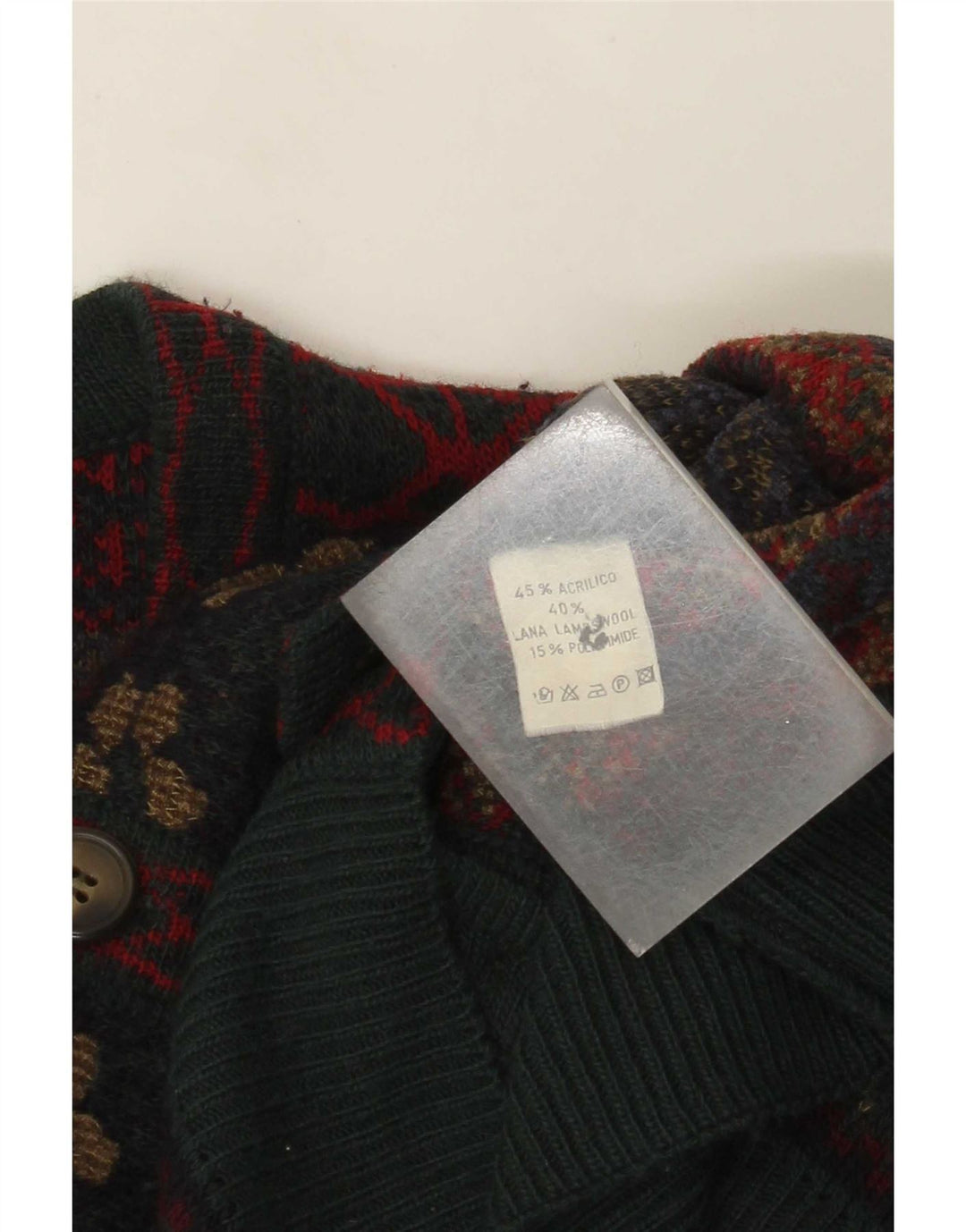 Cardigan Vintage pentru bărbați, mare, multicolor, acrilic Fair Isle