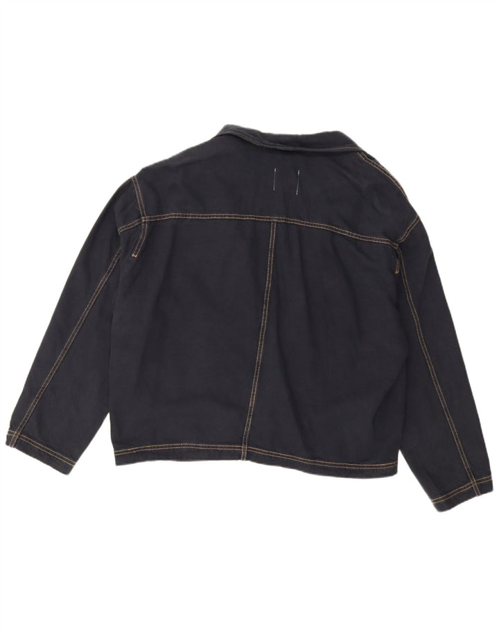 Jachetă pentru femei Zara, supradimensionată, cu 1 nasture, din denim, UK 14, bleumarin mediu