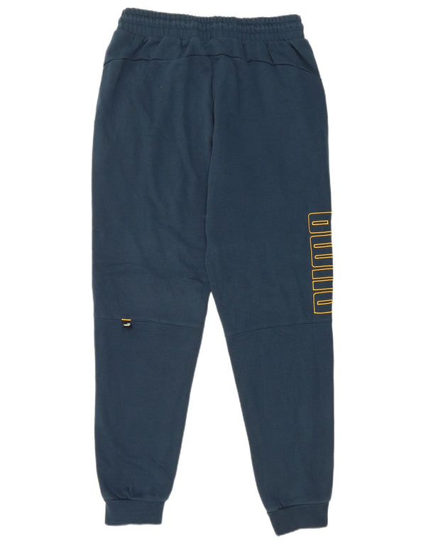 Puma Mens Graphic Tracksuit Trousers Joggers Medium  Navy Blue Cotton
