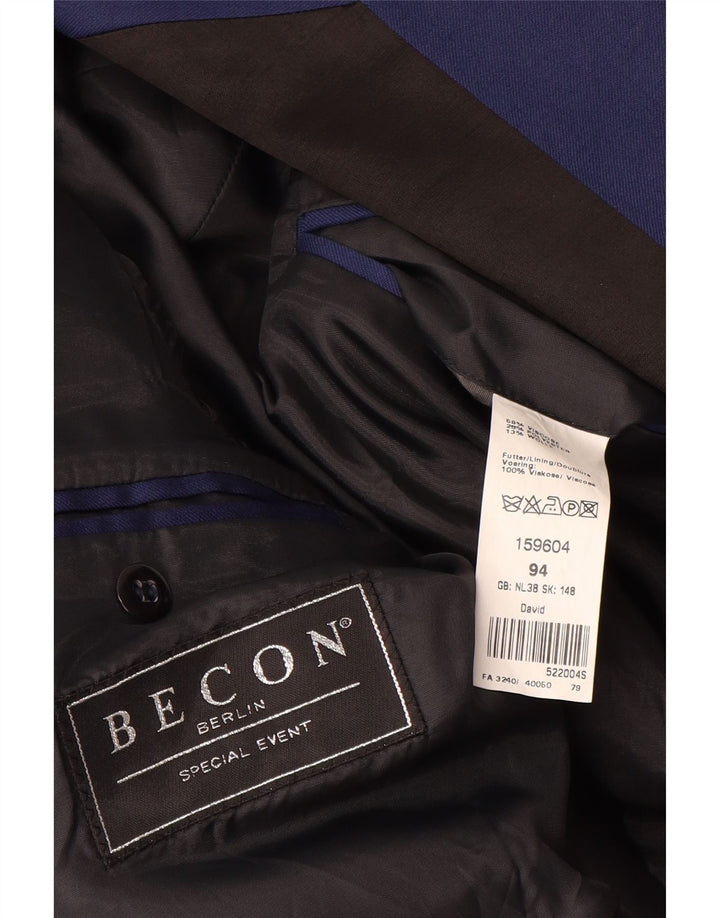 Jachetă vintage pentru bărbați Berlin, Marea Britanie 38 Mediu, albastru bleumarin