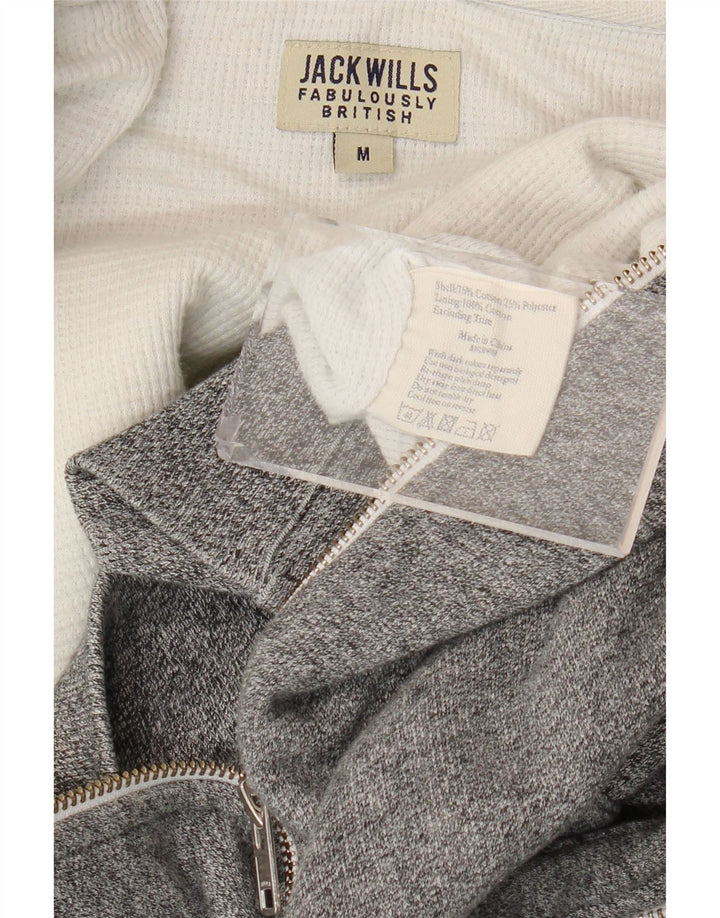 Pulover Jack Wills pentru bărbați, cu fermoar, bumbac, gri mediu