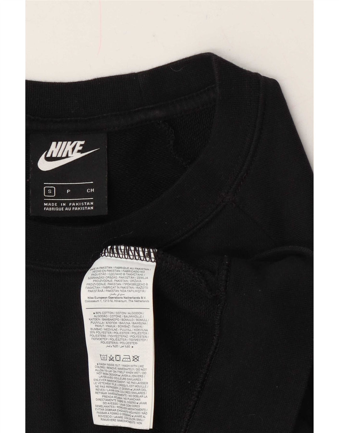 Pulover supradimensionat pentru femei Nike UK 10 Bumbac negru mic