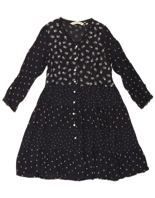 Giorgio Kauten Rochie cu mâneci lungi pentru femei UK 12 Medium Black Floral