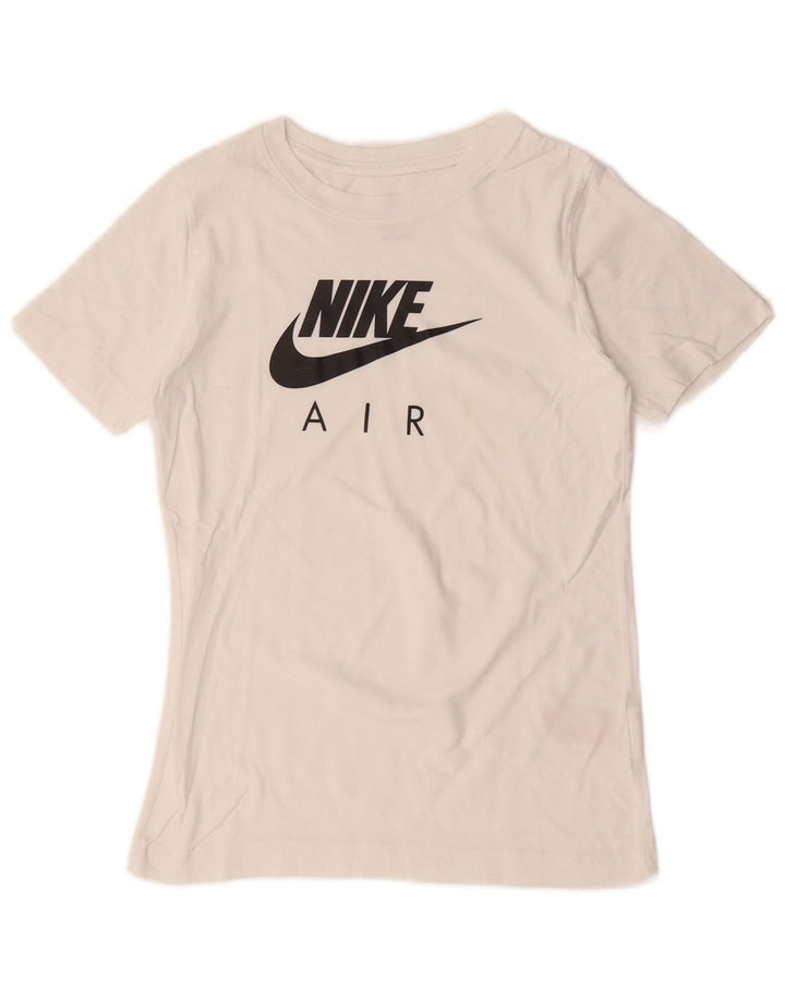 Tricou grafic pentru băieți NIKE Top 10-11 ani Bumbac alb mediu