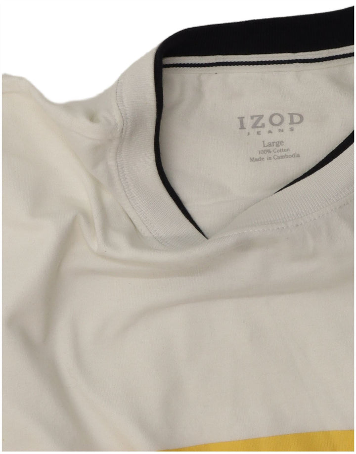 Izod Tricou Bărbați Top Mare Bumbac cu dungi albe