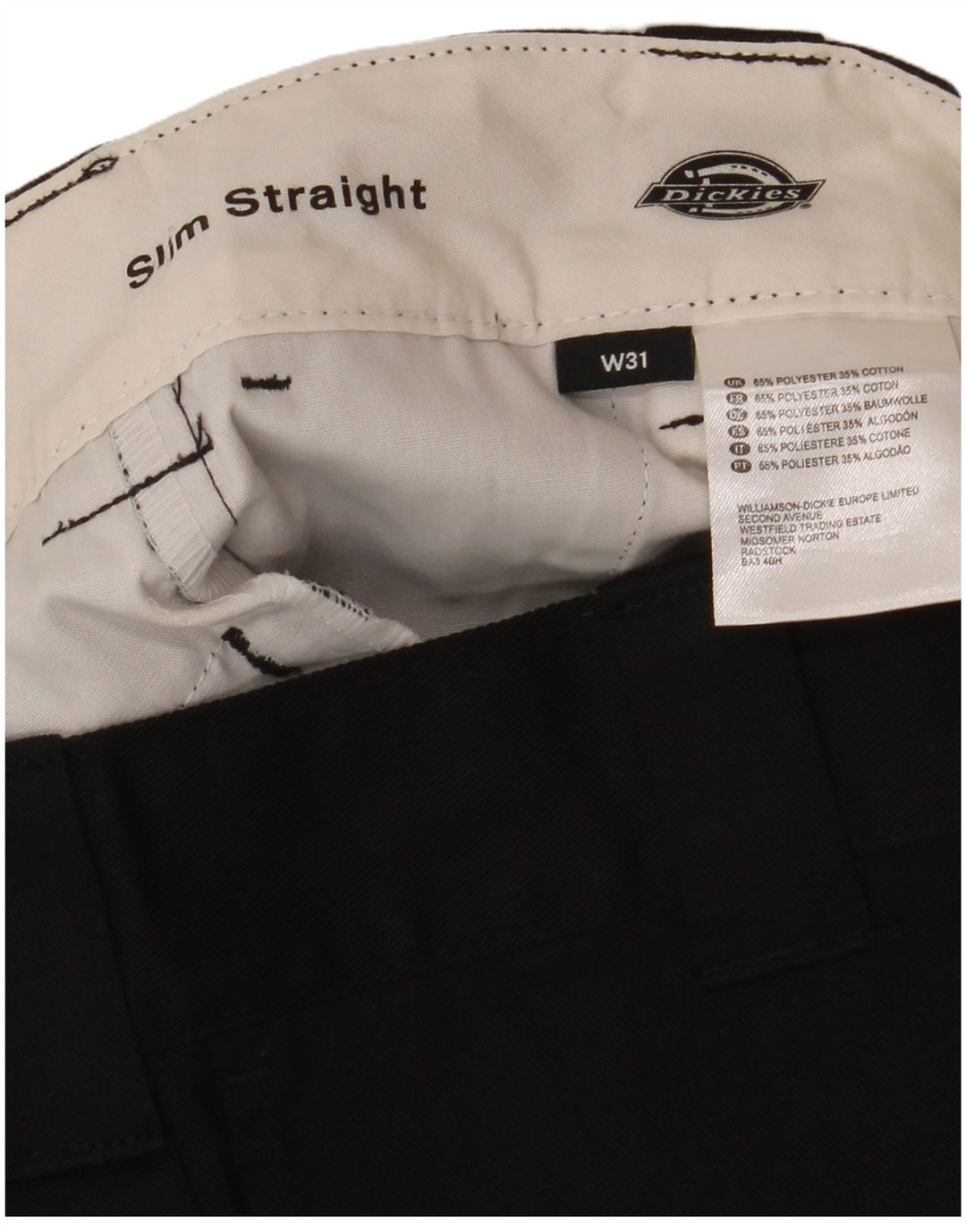 Pantaloni scurți chino pentru bărbați, drepti, slim, W31, poliester mediu negru