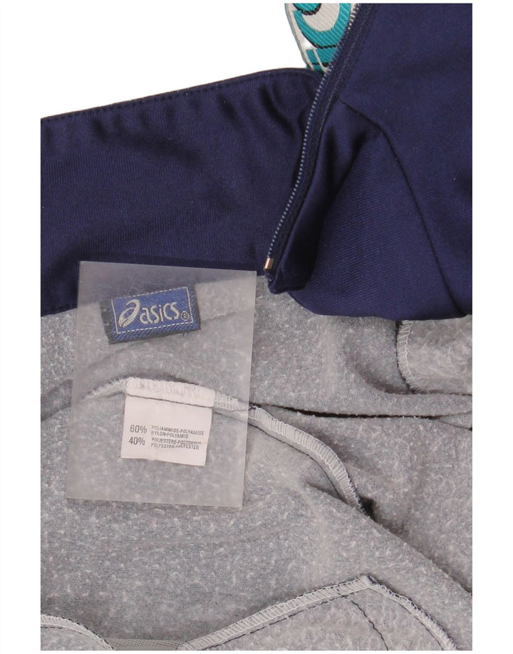 Jachetă de top pentru trening grafic Asics pentru bărbați, mare, bleumarin, color block