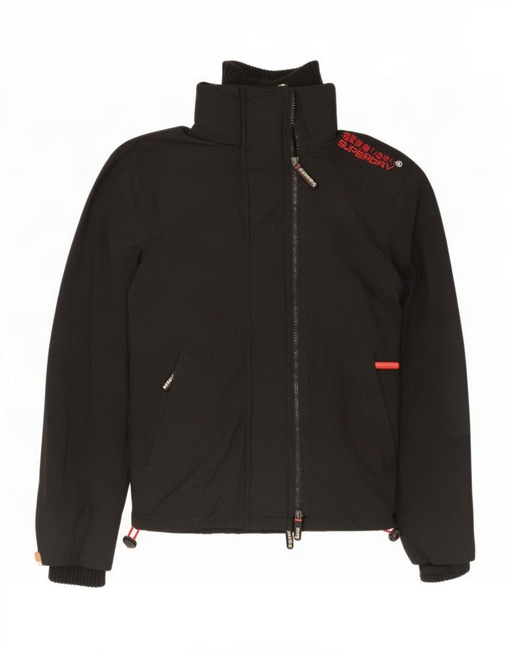 Jachetă de ploaie The Windcheater Graphic pentru bărbați Superdry UK 36 Nylon negru mic