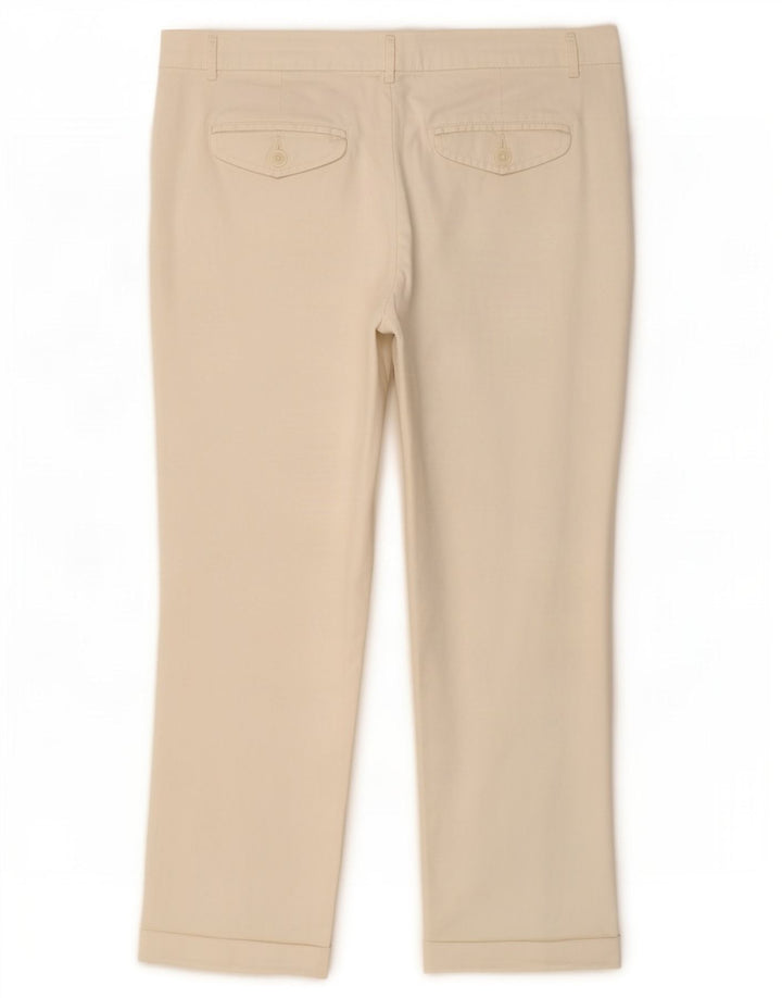 Pantaloni tăiați drept pentru femei Benetton W32 L25 alb