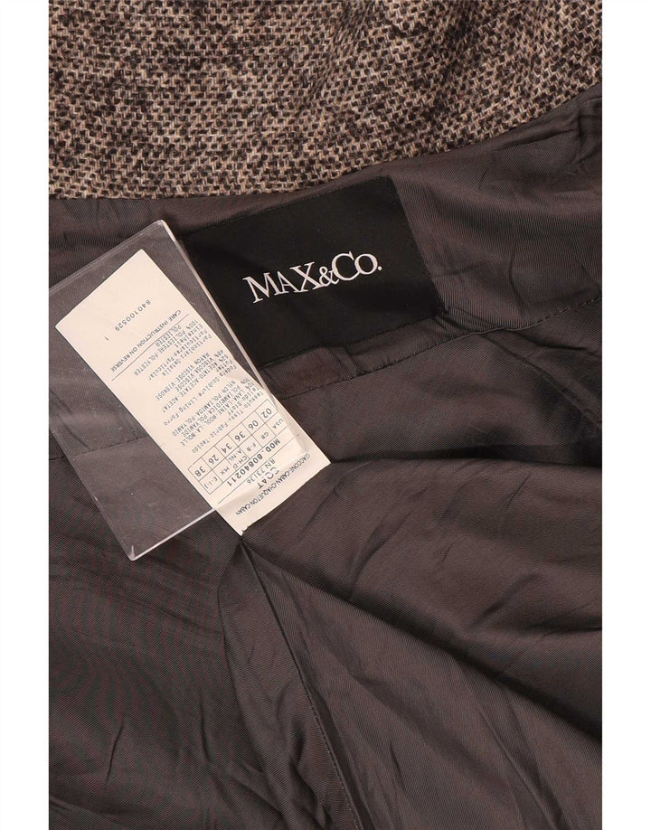 Max & Co. Pardesiu scurt supradimensionat pentru femei UK 6 XS Lână pete bej