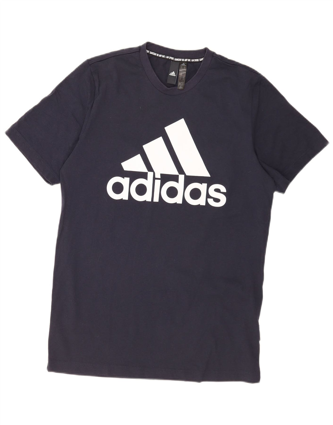 Tricou grafic pentru bărbați Adidas Top mediu din bumbac bleumarin