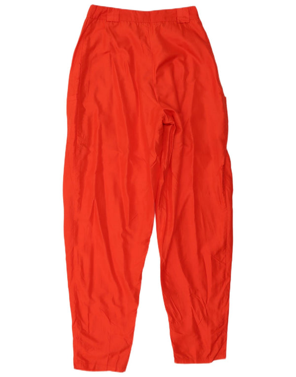 Pantaloni cargo conici pentru femei Vintage IT 40 Small W26 L32 Mătase roșie