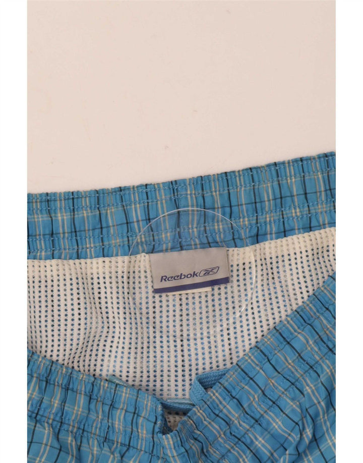 Pantaloni scurți de înot Reebok pentru bărbați, cu carouri mari, albastre