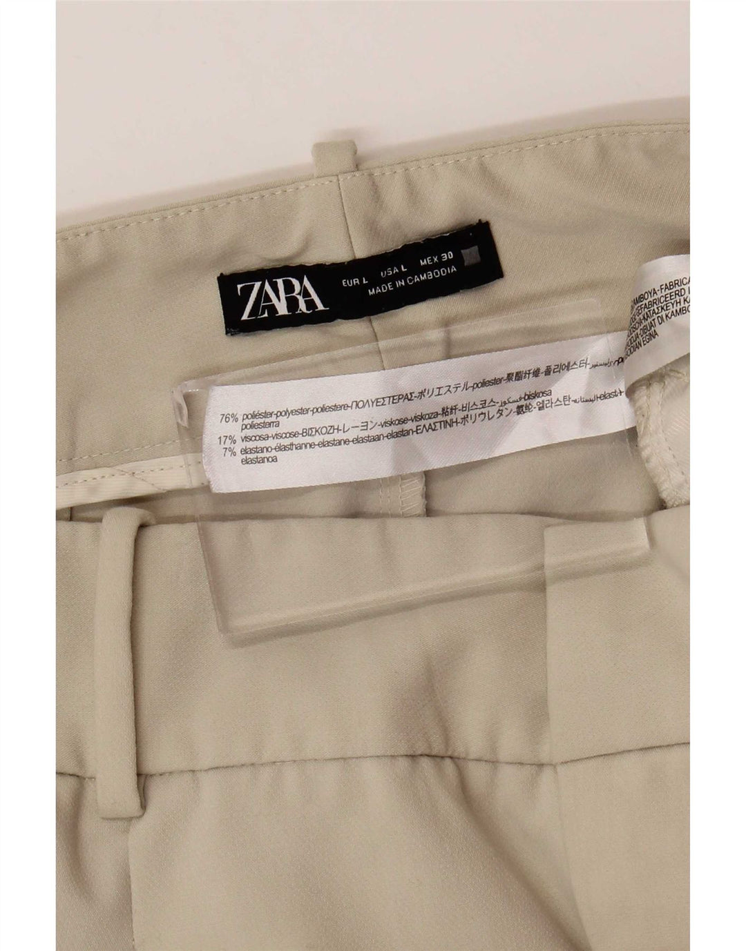 Pantaloni de costum conici pentru femei Zara L30 L26 Bej Poliester