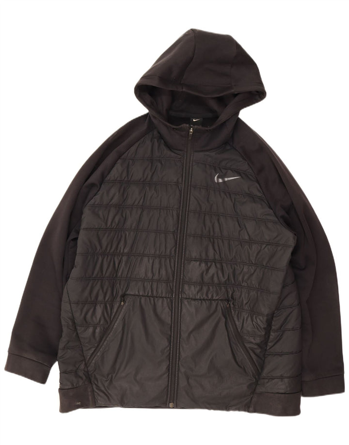 Jachetă căptușită cu glugă Nike pentru bărbați UK 44 2XL Poliester negru