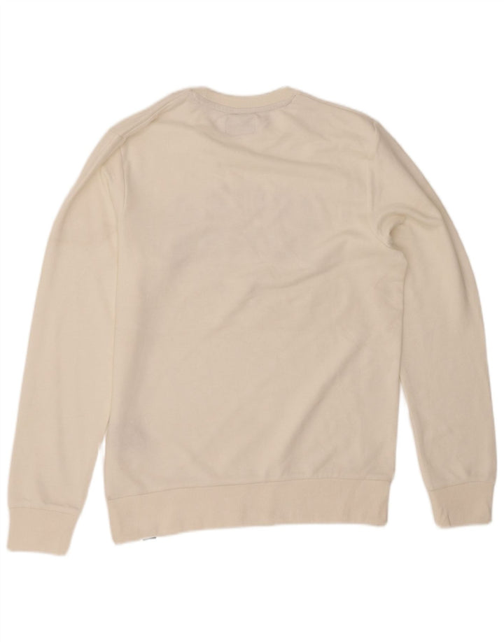 JACK & JONES Mens Graphic Sweatshirt Jumper Medium White Cotton