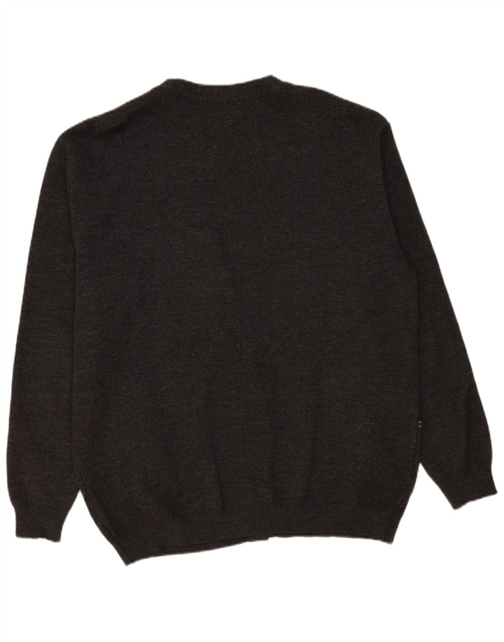 Pulover Cardigan Vintage pentru bărbați XL Lână cu dungi gri