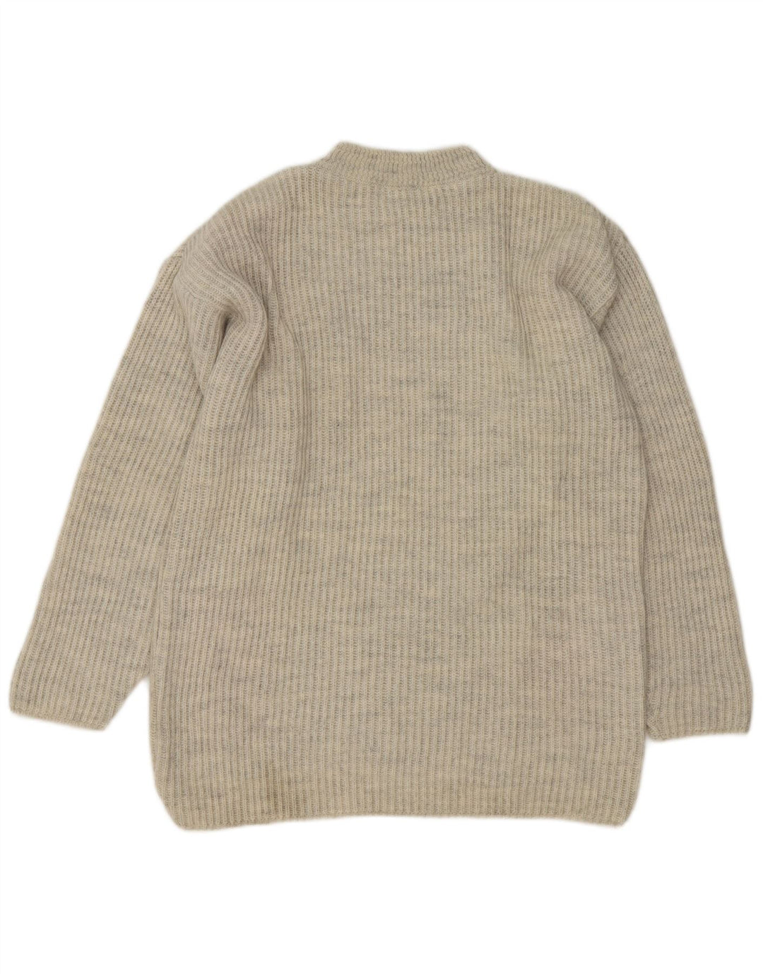 Pulover vintage pentru bărbați cu gât țestoasă, acrilic geometric, gri mediu