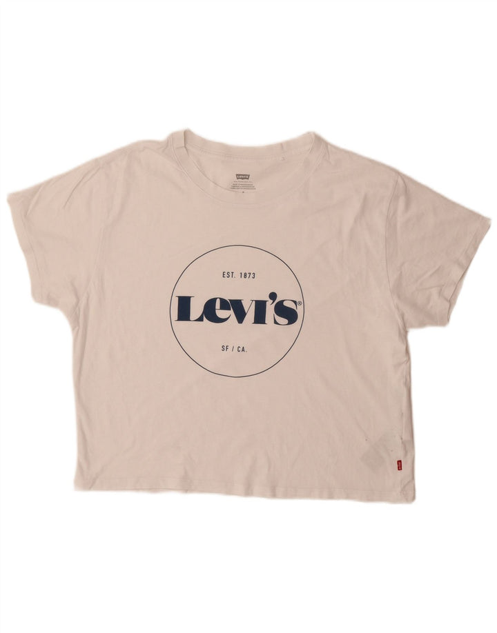 Tricou grafic Levi's pentru femei Top UK 14 Medium White Bumbac