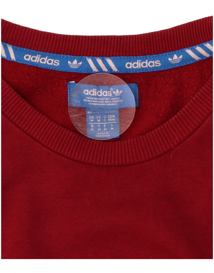 ADIDAS Mens Graphic Sweatshirt Jumper Medium Red Cotton