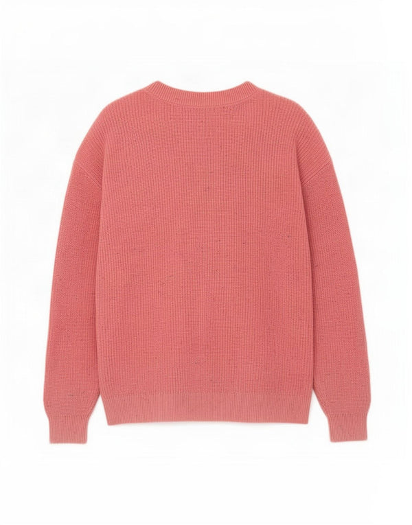 Pulover pentru femei Marks & Spencer cu decolteu în V UK 14 Medium Pink Flecked
