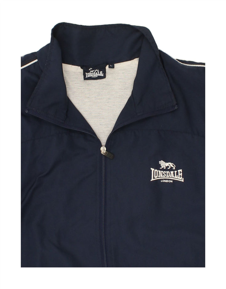 Jachetă de trening pentru bărbați LONSDALE, mare, albastru, poliester