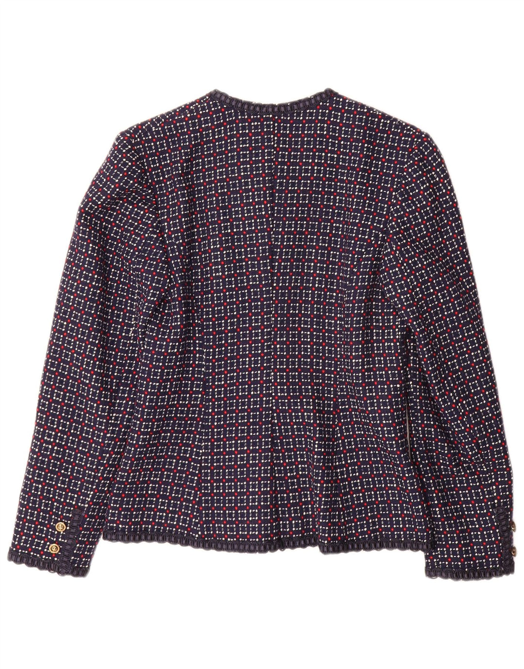 Blazer Vintage pentru femei cu 5 nasturi, UK 10, cu carouri mici bleumarin