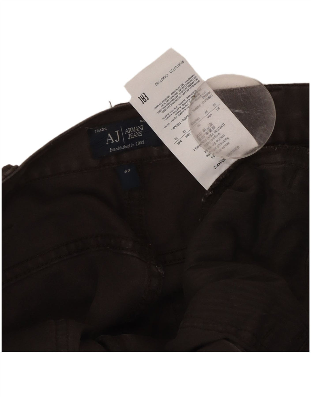 ARMANI Pantaloni Drepți Damă Casual W32 L30 Maro Bumbac