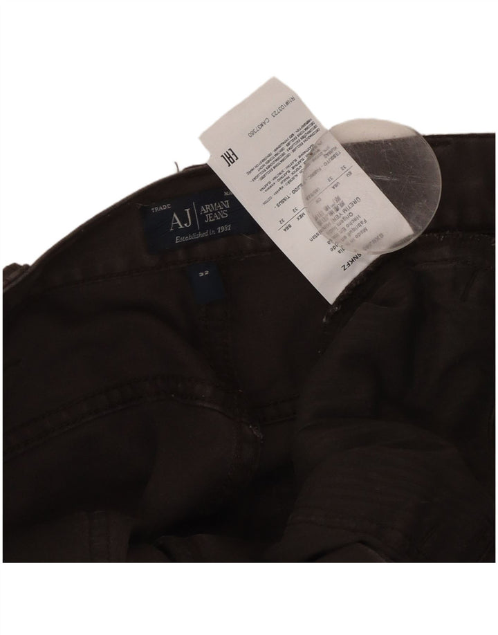 ARMANI Pantaloni Drepți Damă Casual W32 L30 Maro Bumbac