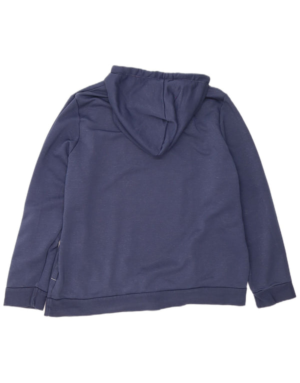 Pulover cu glugă cu grafic Adidas pentru femei UK 24/26 2XL Bumbac bleumarin